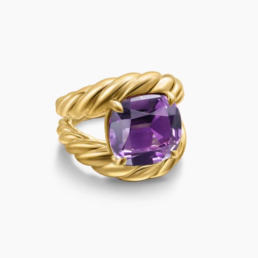 David Yurman Gold Amethyst Ring
